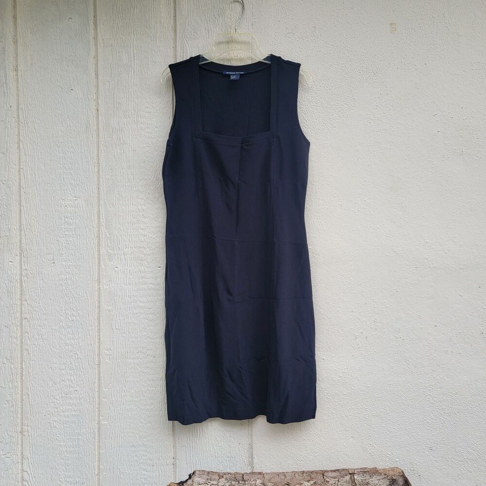Boston Proper Sleeveless Black Square Neck Dress-Size Small-Stretchy